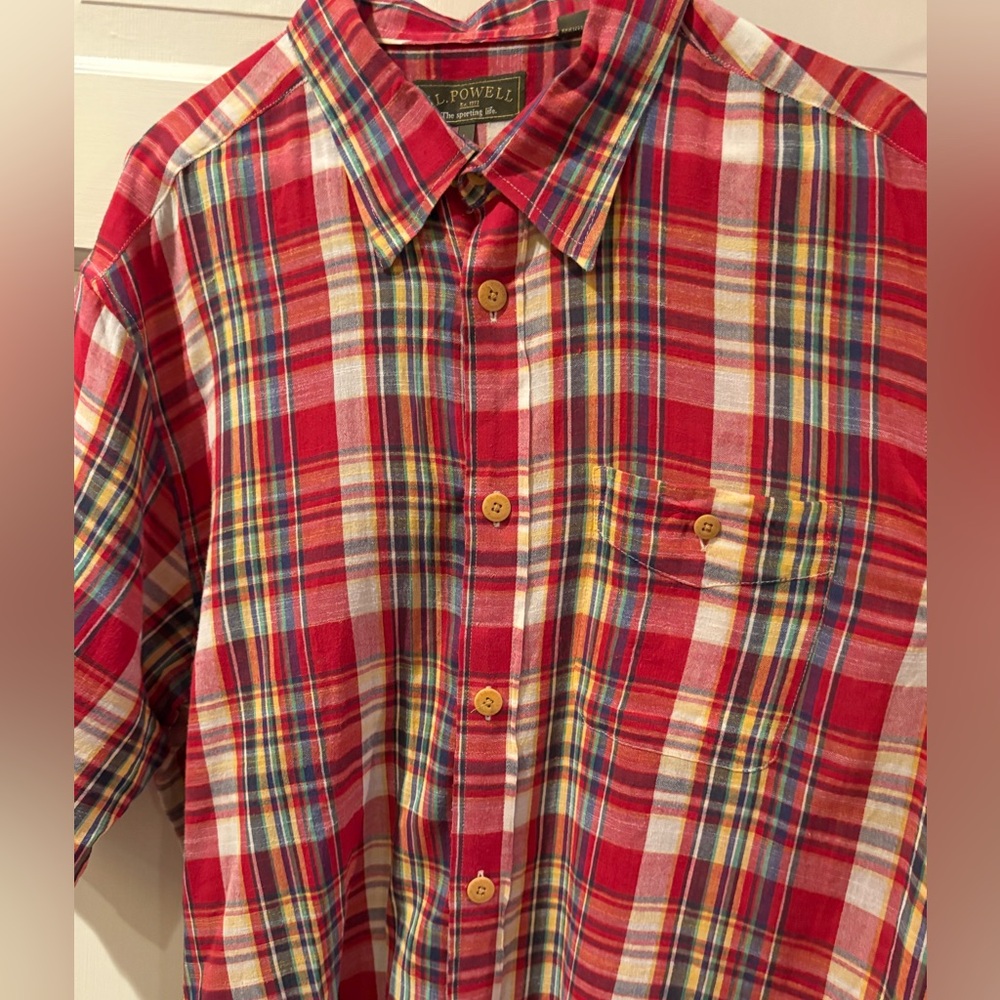 J.L. Powell Plaid Button Down Shirt